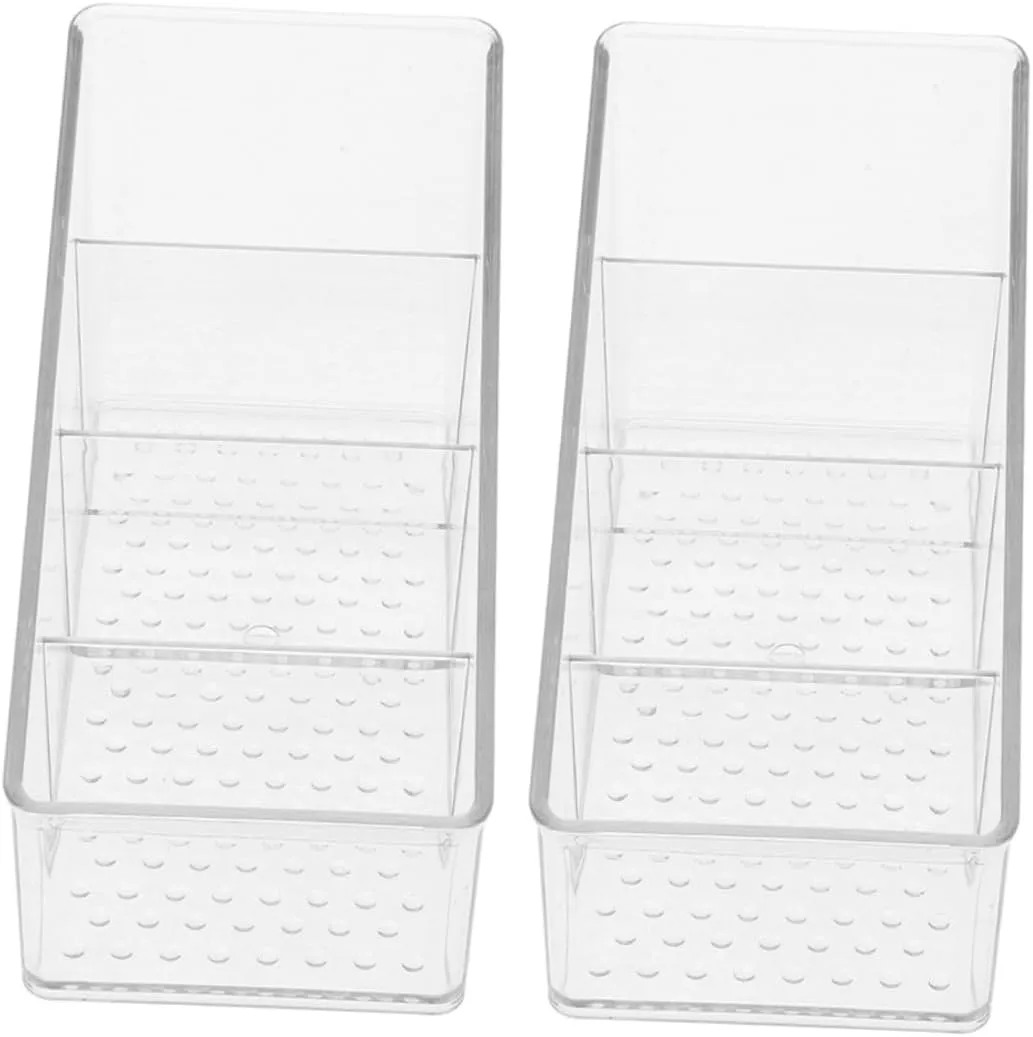 BESTYASH 2Pcs Transparent Compartment Tea Bag Organizer Compact Kitchen Storage for Tea and Sugar Packets Space Saving Design Stylish and Portable Tea Packet Holder