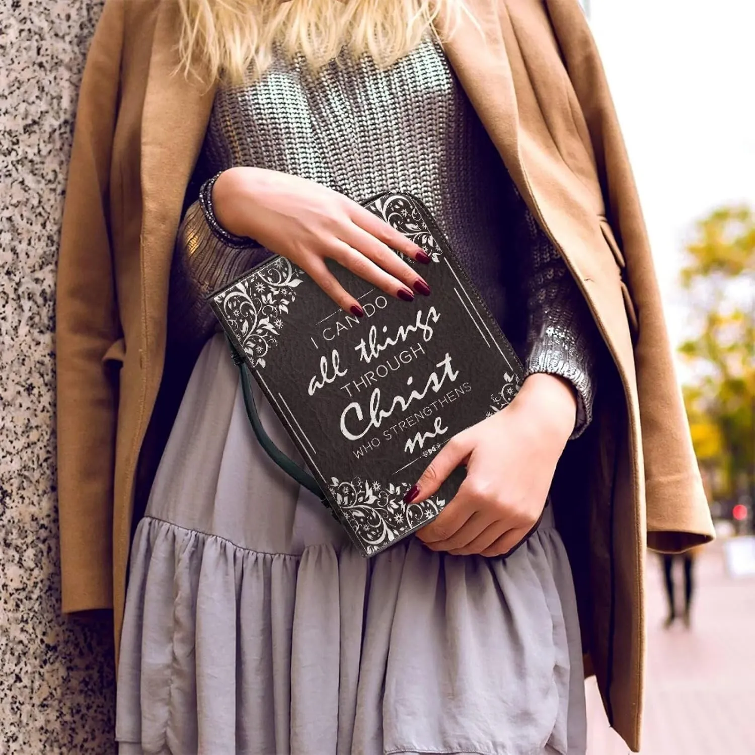 Bible Cover Large Bible Bags Bible Cover Case for Men and Women Large Bible Book Carrying Cases with Pockets & Handle