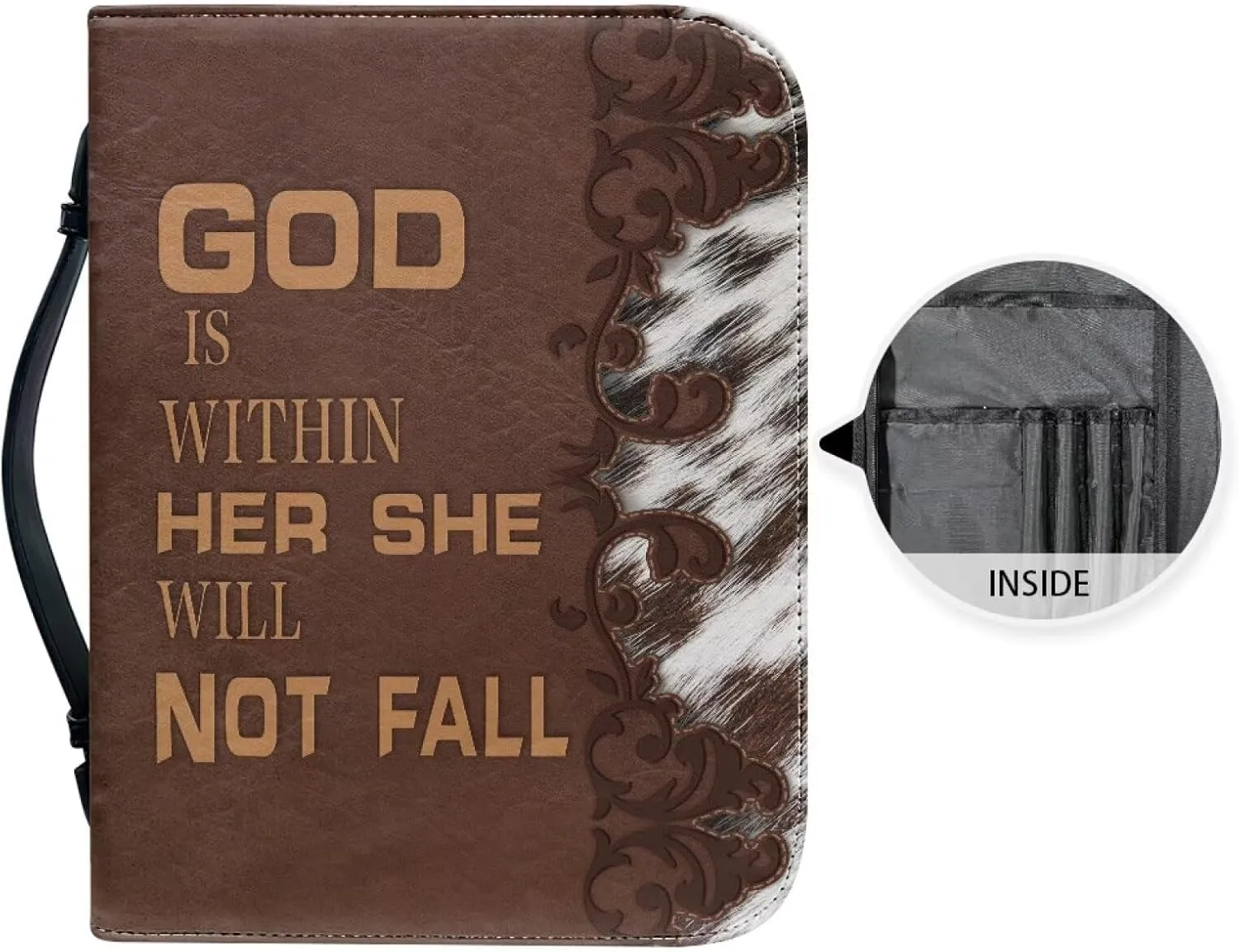 Bible Cover Large Bible Bags Bible Cover Case for Men and Women Large Bible Book Carrying Cases with Pockets & Handle