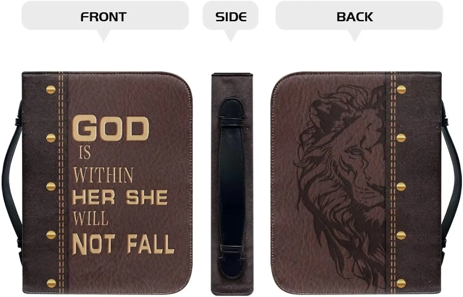 Bible Cover Large Bible Bags Bible Cover Case for Men and Women Large Bible Book Carrying Cases with Pockets & Handle