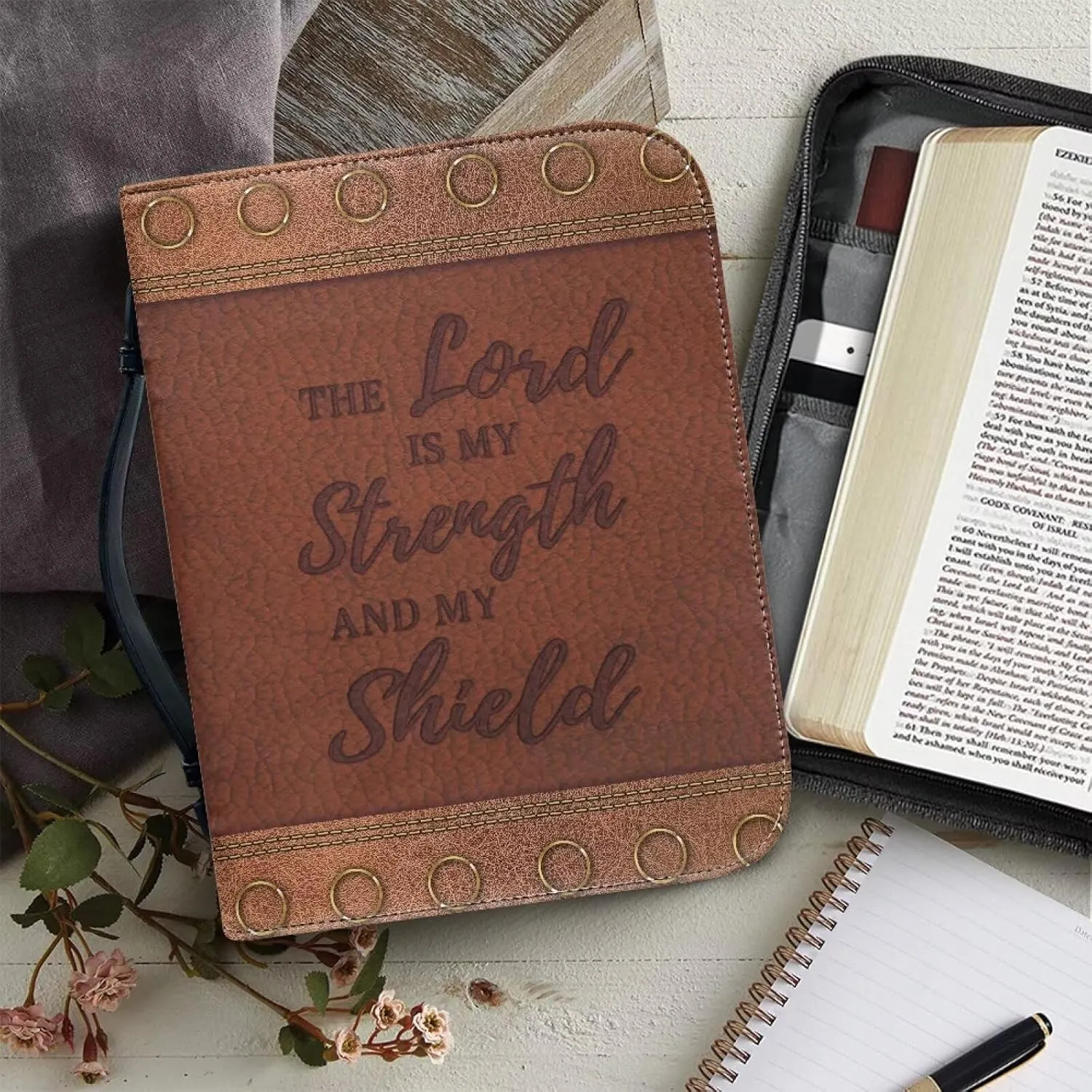 Bible Covers for Men and Women, Multi Pockets Bible Bag Tote for Girls with Handle, Durable Scripture Bag