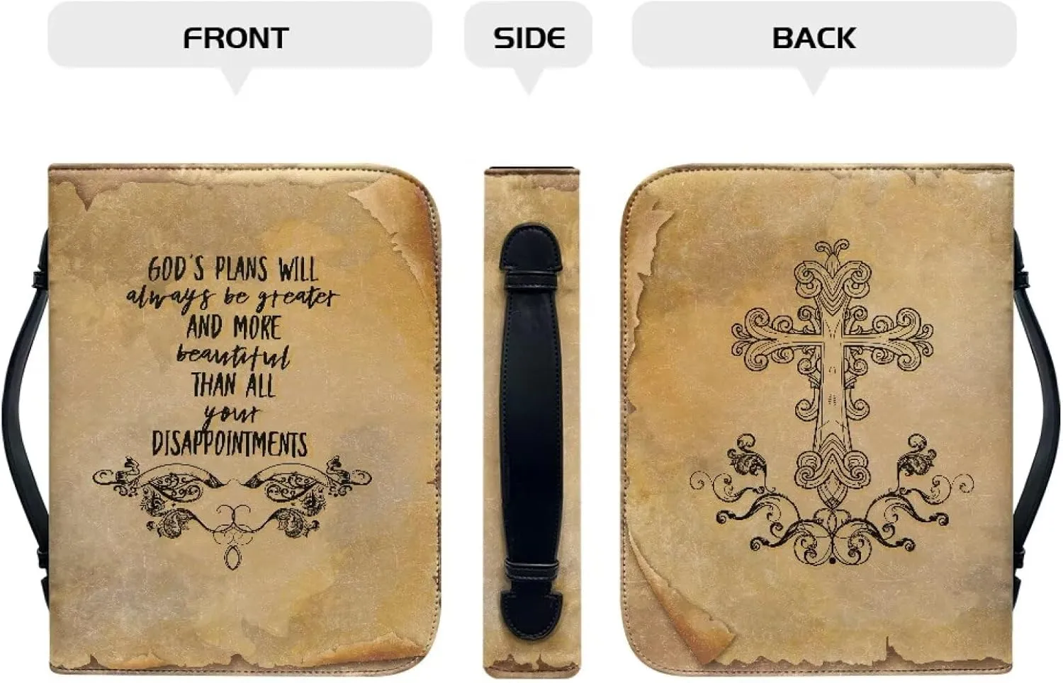 Bible Covers for Men and Women, Multi Pockets Bible Bag Tote for Girls with Handle, Durable Scripture Bag