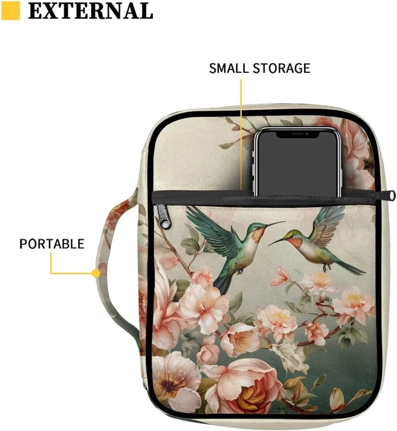 Bible Covers for Women Men Fashion Bible Bag for Pray Church Personalized Custom Handbag for Pens Cards Keys Gifts