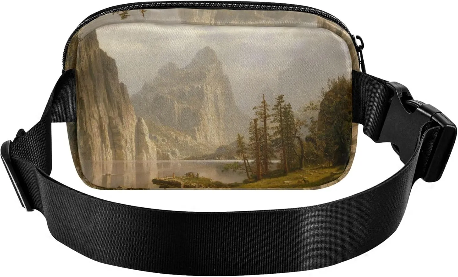 Bierstadt Albert Merced River Yosemite Waterproof Fanny Packs Women Belt Bag Hip Pack Bright Colored Travel Waist Pack for Men