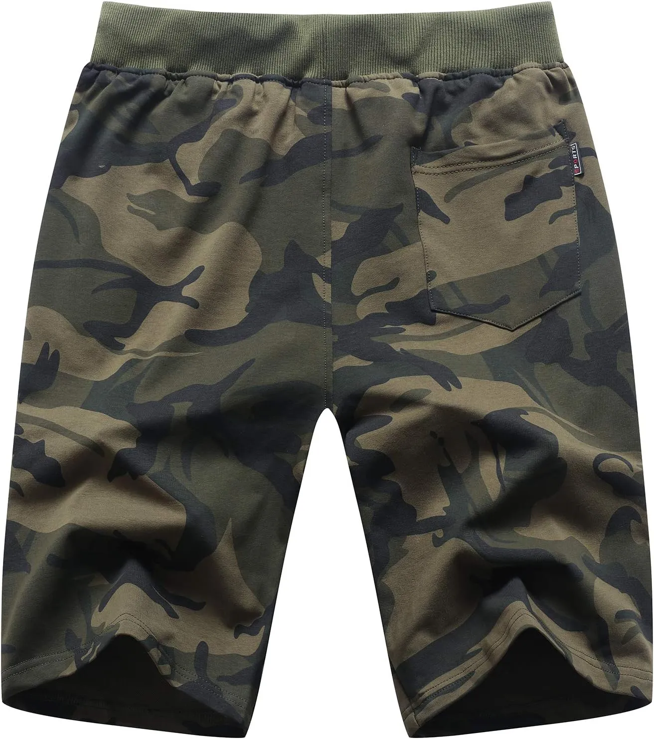 Big Boy's Casual Shorts Summer Cotton Classic Fit Elastic Waist Shorts with Zipper Pockets