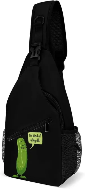 Big Dill Pickle Sling Bag for Men Women Durable Crossbody Backpack Chest Bag Daypack for Travel Hiking