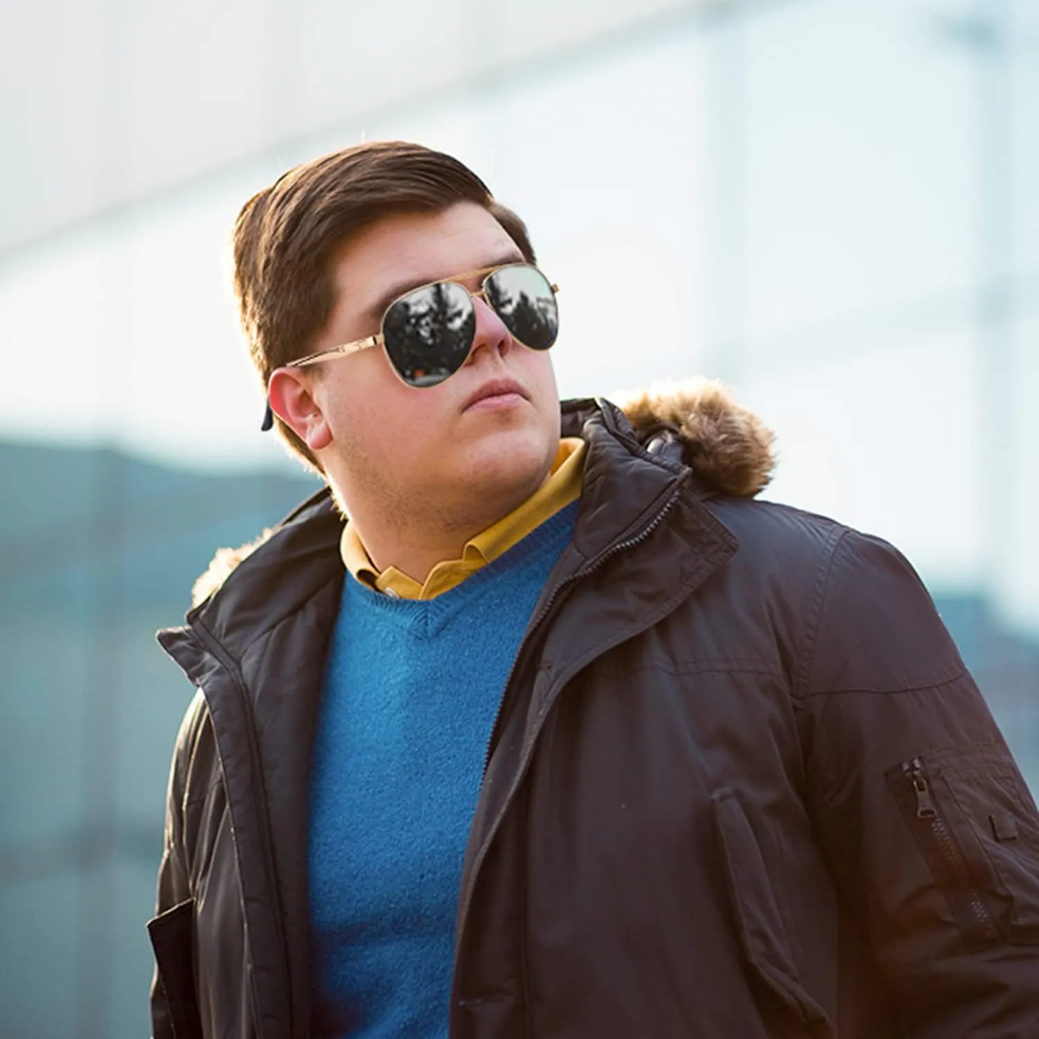 Big XL Wide Frame Extra Large Polarized Aviator Sunglasses for Big Heads Men Oversized Military Pilot Glasses