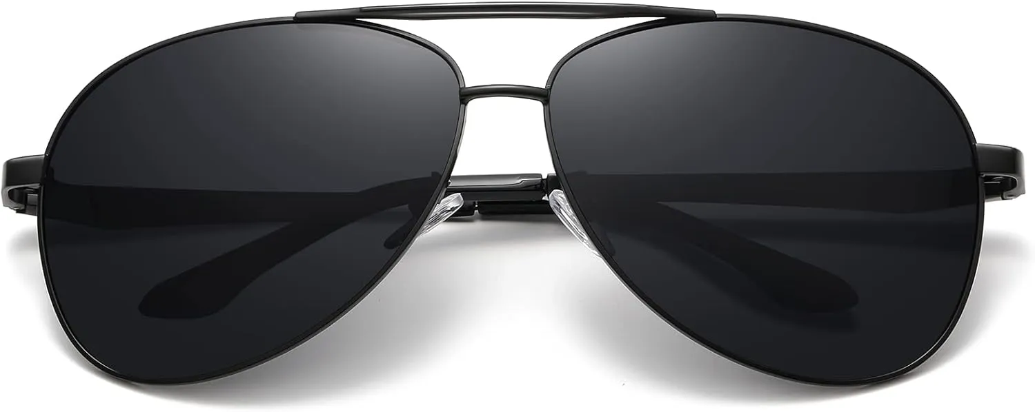 Big XL Wide Frame Extra Large Polarized Aviator Sunglasses for Big Heads Men Oversized Military Pilot Glasses
