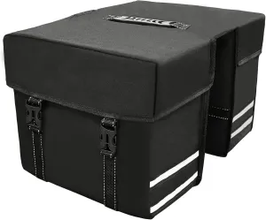 Bike Panniers, Bag Bicycle Saddlebags 25L Saddle Bags Commuting Bag with Reflective Trim for Rear Rack for Mountain Road Electric Bike Black