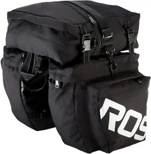 Bike Rear Rack Bag, 3 in 1 37L Waterproof Bicycle Rack Seat Bag Pannier Cycling Back Seat Rack Trunk Bag Saddle Bag for Mountain MTB Bike with Detachable Shoulder Strap & Reflective Sign