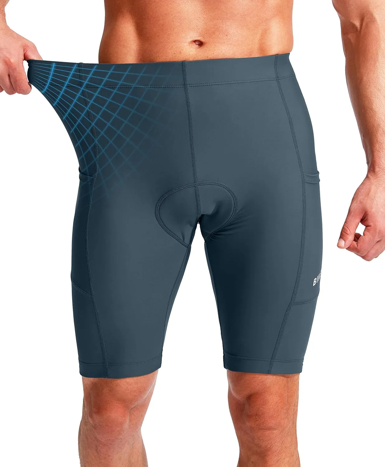 Bikewa Men's Bike Shorts 3D Padded Cycling Road Biking Mountain Riding Biker Bicycle UPF 50  Cycle Shorts Zipper Pockets