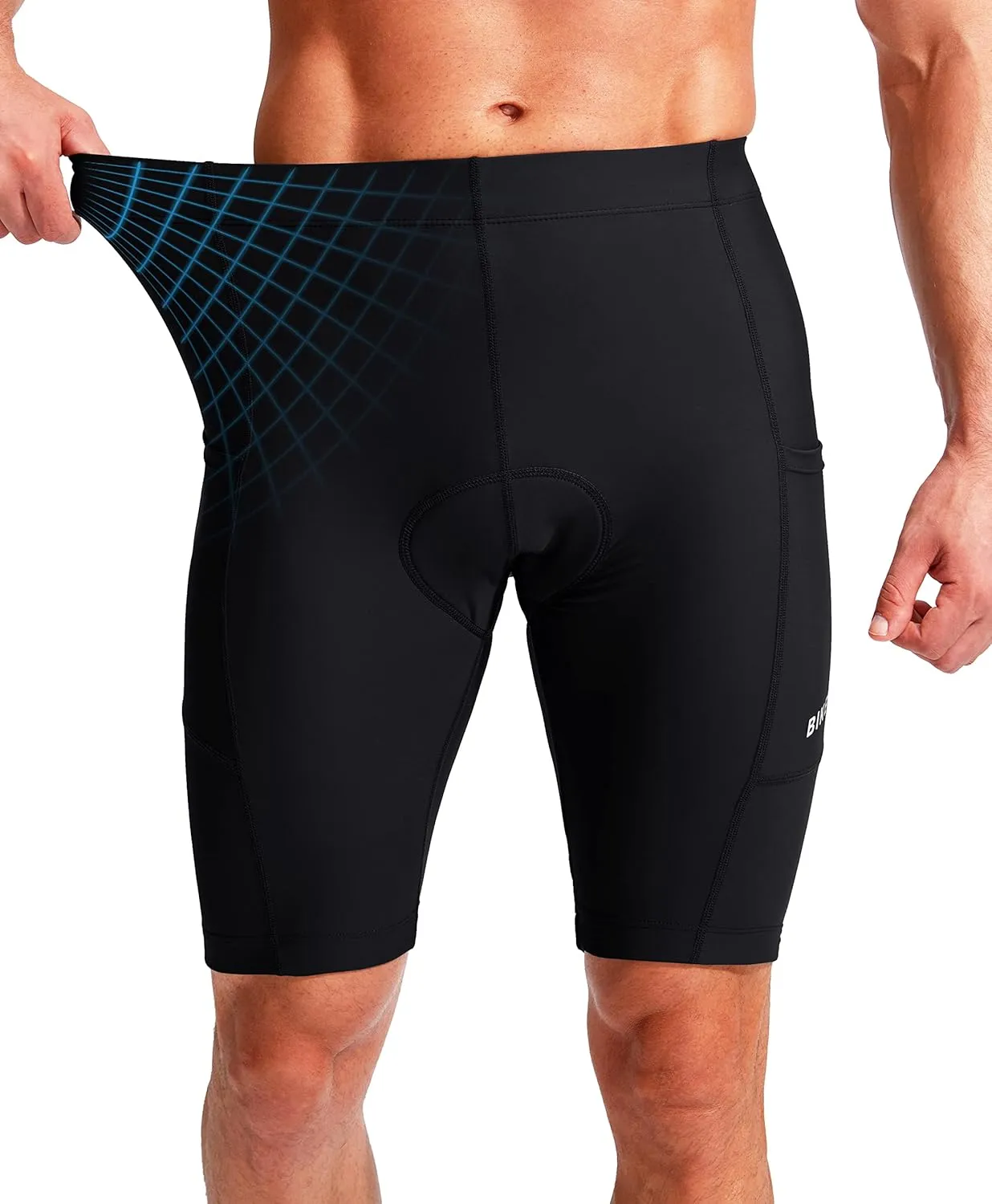 Bikewa Men's Bike Shorts 3D Padded Cycling Road Biking Mountain Riding Biker Bicycle UPF 50  Cycle Shorts Zipper Pockets