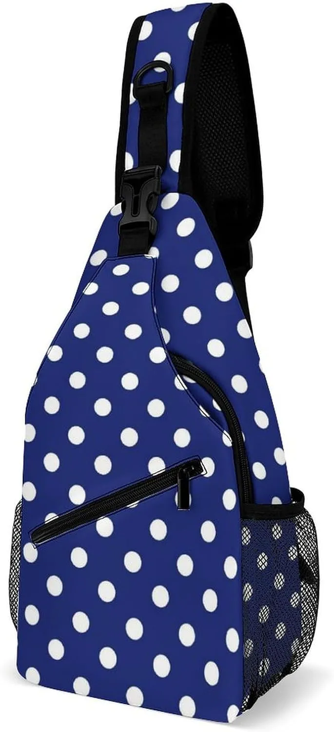 Black And Blue Checkerboard Grid Checkered Pattern Sling Bags Men And Women Shoulder Backpack Chest Bag Cross Body Chest Sling Backpack.