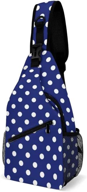 Black And Blue Checkerboard Grid Checkered Pattern Sling Bags Men And Women Shoulder Backpack Chest Bag Cross Body Chest Sling Backpack.