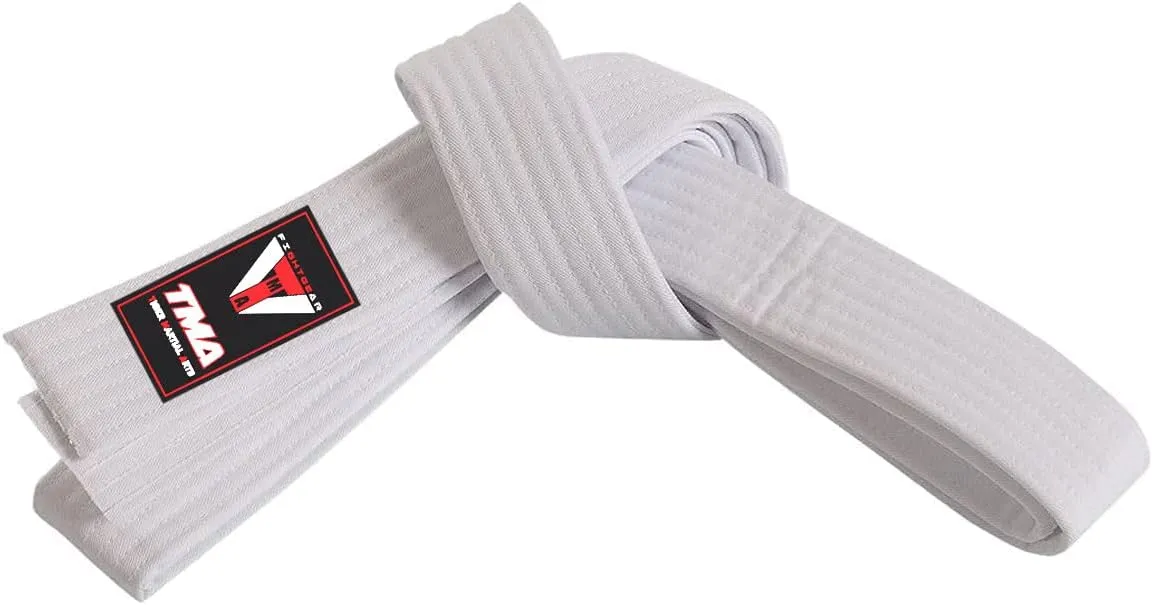 Black Karate Uniform, Gi 7 oz Adult Kids w/White belt Tae Kwon Do