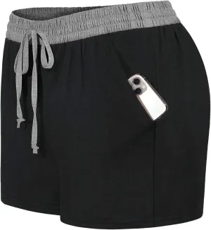 Blevonh Elastic Waist Soft Lounge Shorts Casual Pajama Shorts with Pockets