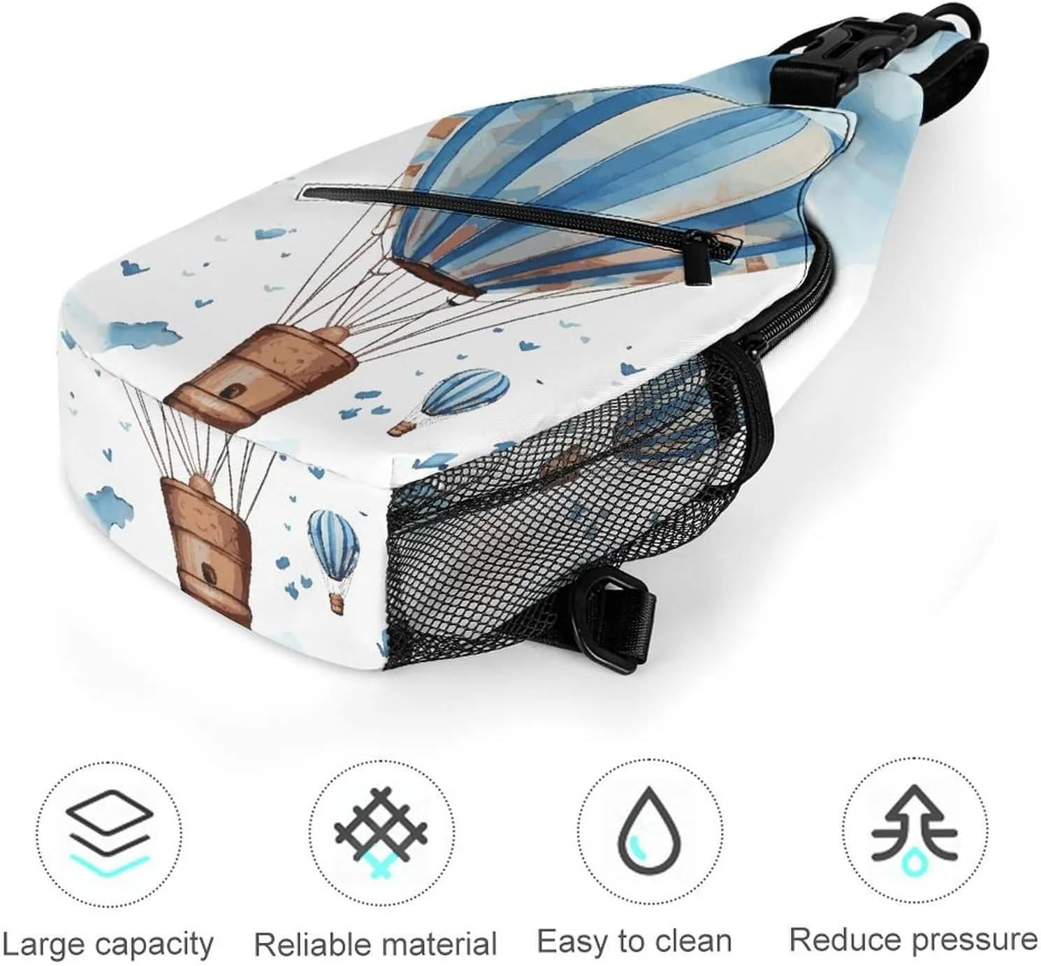 Blue And Orange Design Crossbody Bag, Sling Bag, Sling Backpack, Belt Bags for Travel Outdoors Hiking