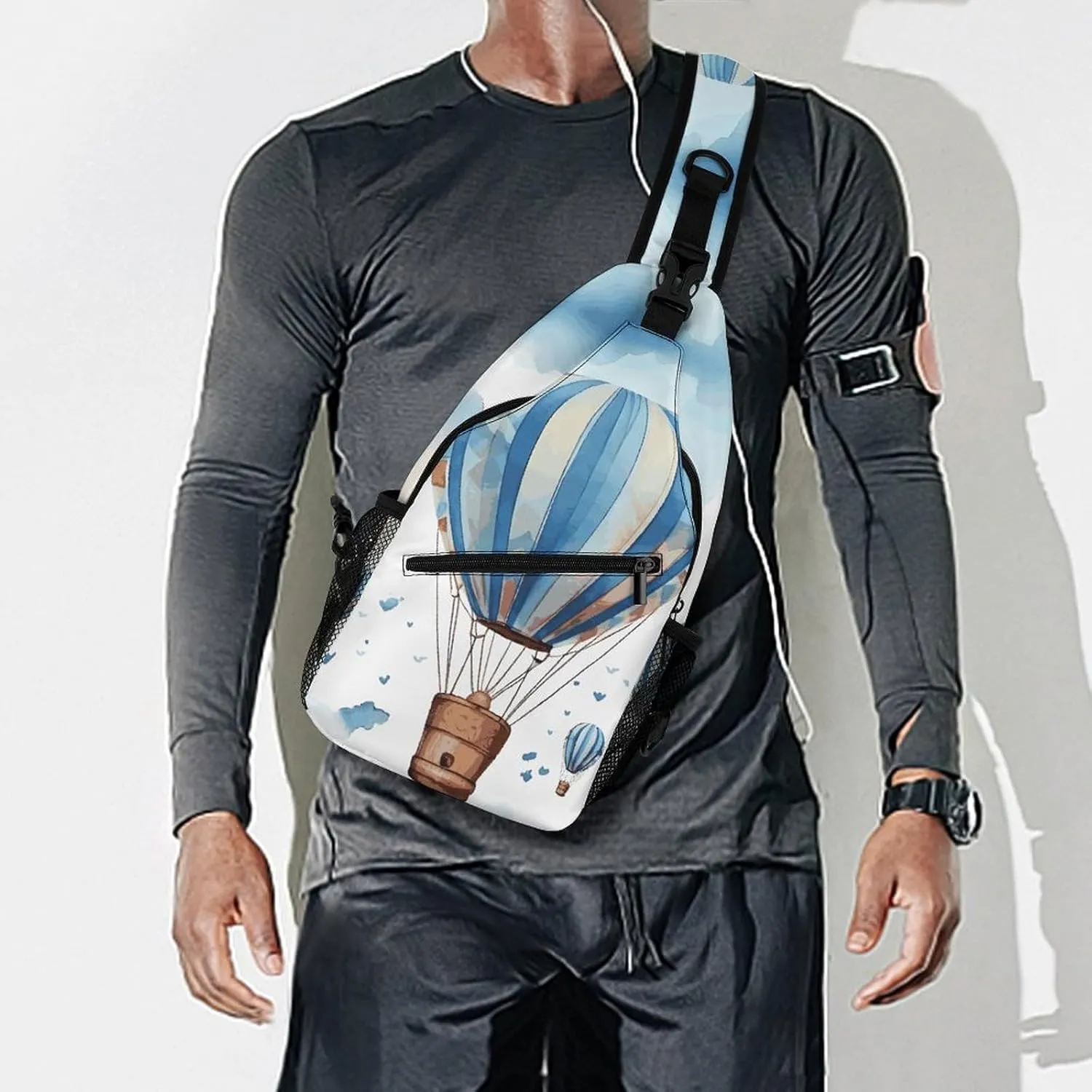 Blue And Orange Design Crossbody Bag, Sling Bag, Sling Backpack, Belt Bags for Travel Outdoors Hiking