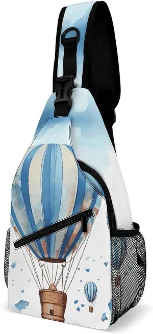 Blue And Orange Design Crossbody Bag, Sling Bag, Sling Backpack, Belt Bags for Travel Outdoors Hiking