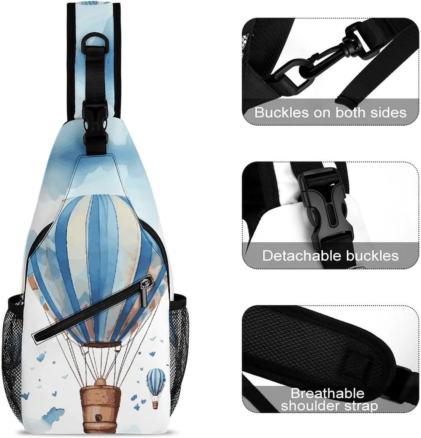 Blue And Orange Design Crossbody Bag, Sling Bag, Sling Backpack, Belt Bags for Travel Outdoors Hiking