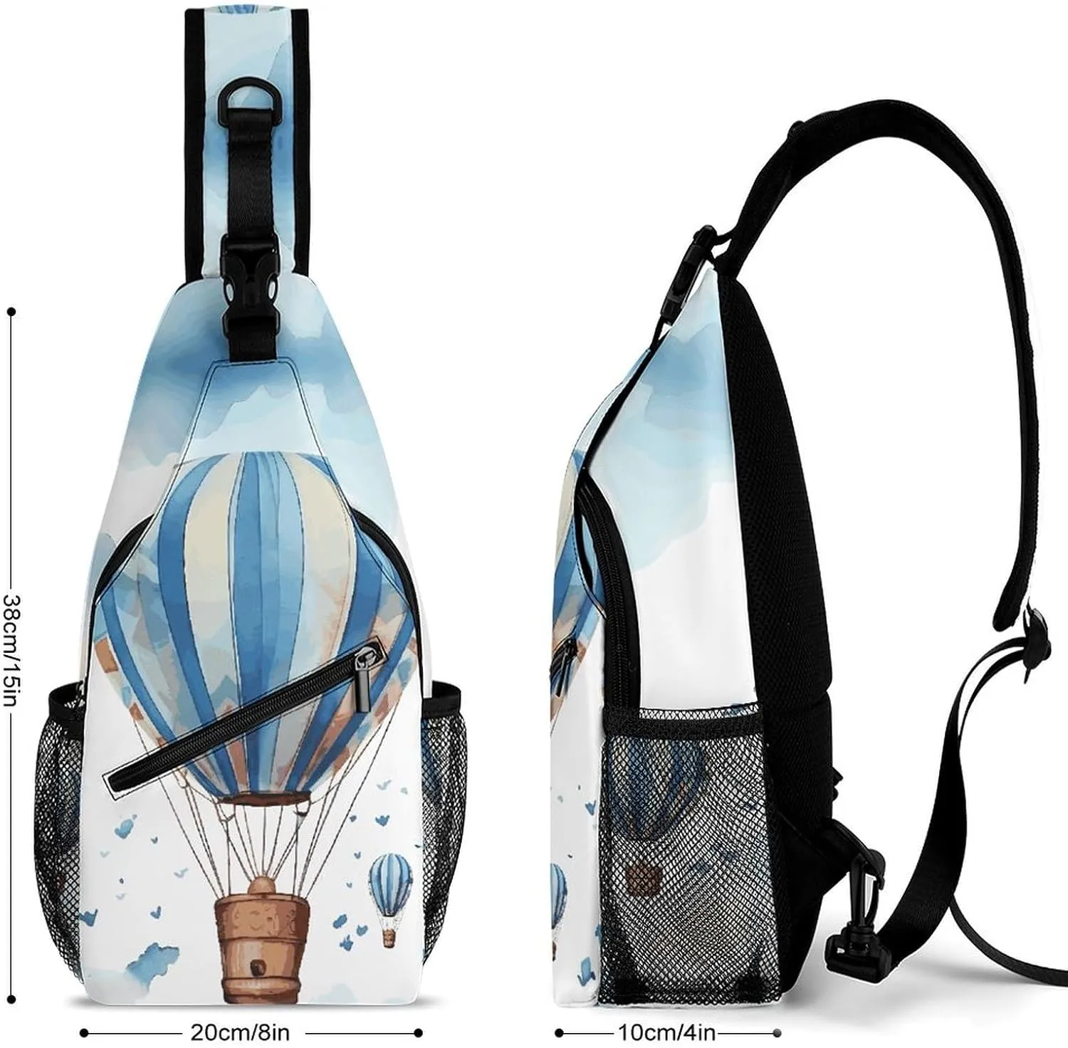 Blue And Orange Design Crossbody Bag, Sling Bag, Sling Backpack, Belt Bags for Travel Outdoors Hiking