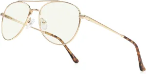 Blue Light Aviator Reading Glasses for men Women Metal Frame Spring Temple Computer Glasses