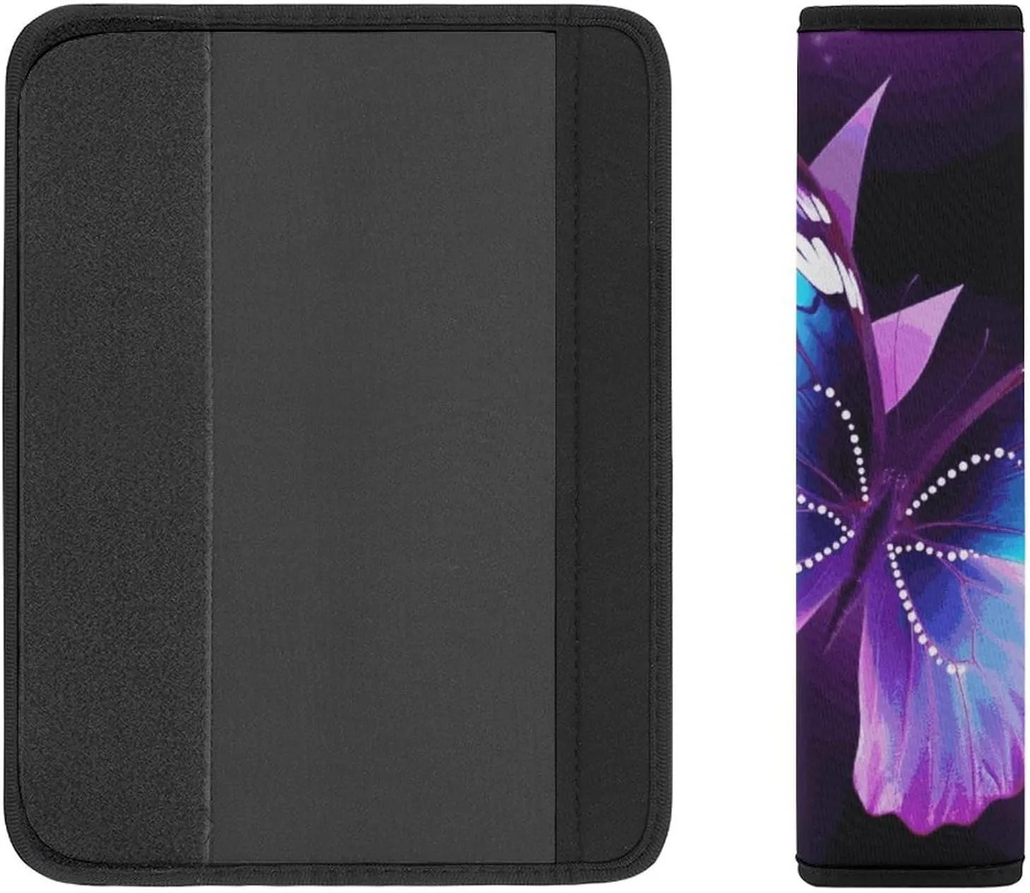 Blue Purple Butterfly Auto Seat Belt Cover 2PCS Universal Car Seat Belt Shoulder Protector Pad, Protect Your Shoulders and Neck for Car Seat Belt, Shoulder Bag, Backpack
