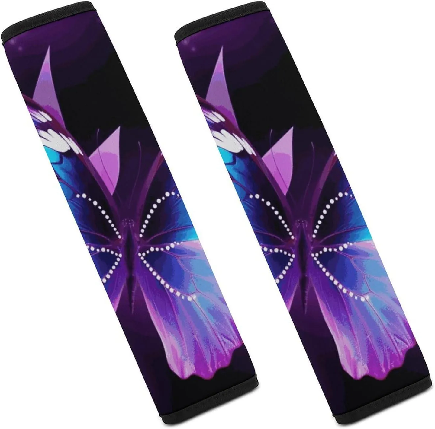 Blue Purple Butterfly Auto Seat Belt Cover 2PCS Universal Car Seat Belt Shoulder Protector Pad, Protect Your Shoulders and Neck for Car Seat Belt, Shoulder Bag, Backpack