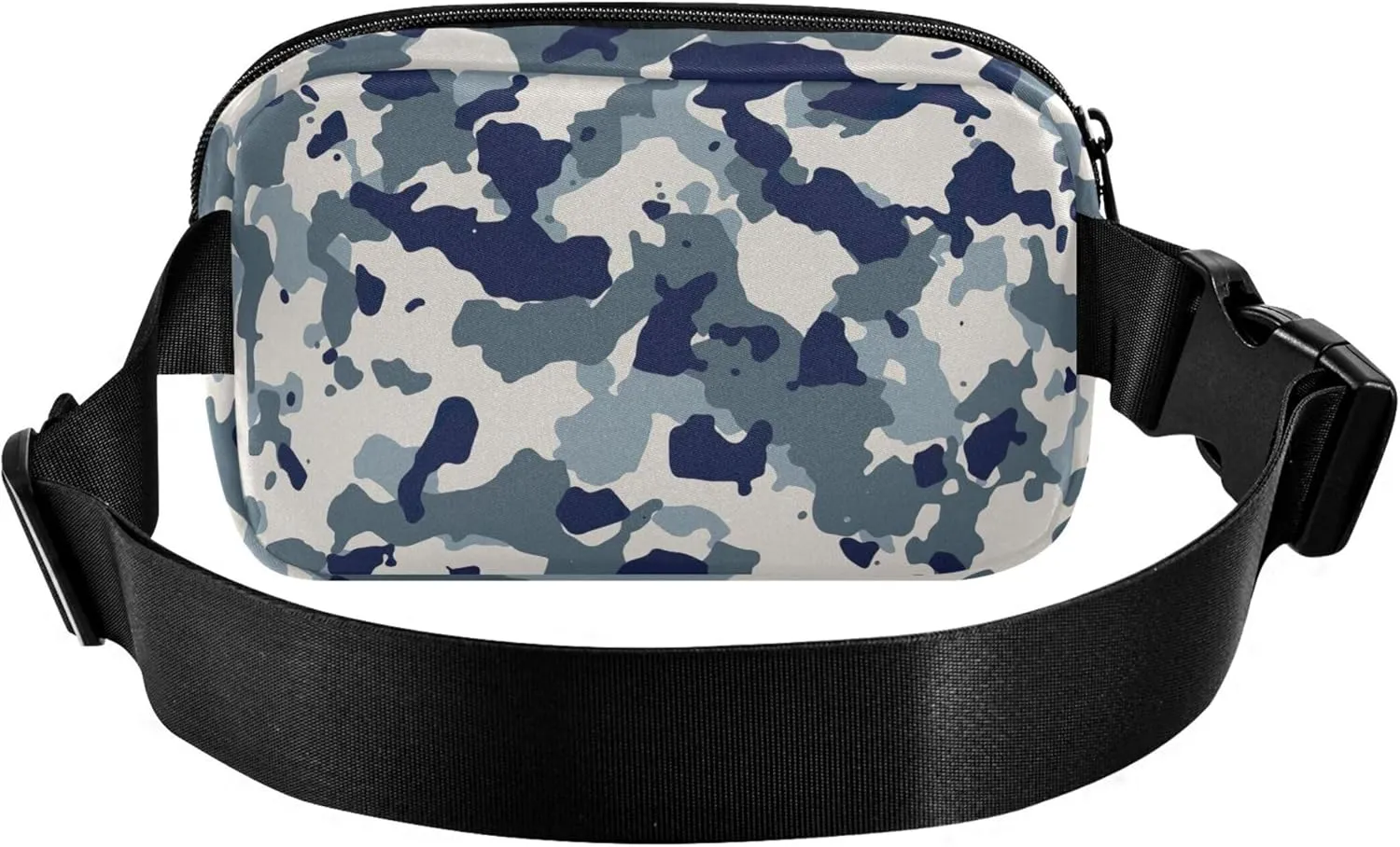 Blue White Camouflage Women Fanny Packs Large Hip Belt Bag Waterproof Fashion Waist Bag for Women