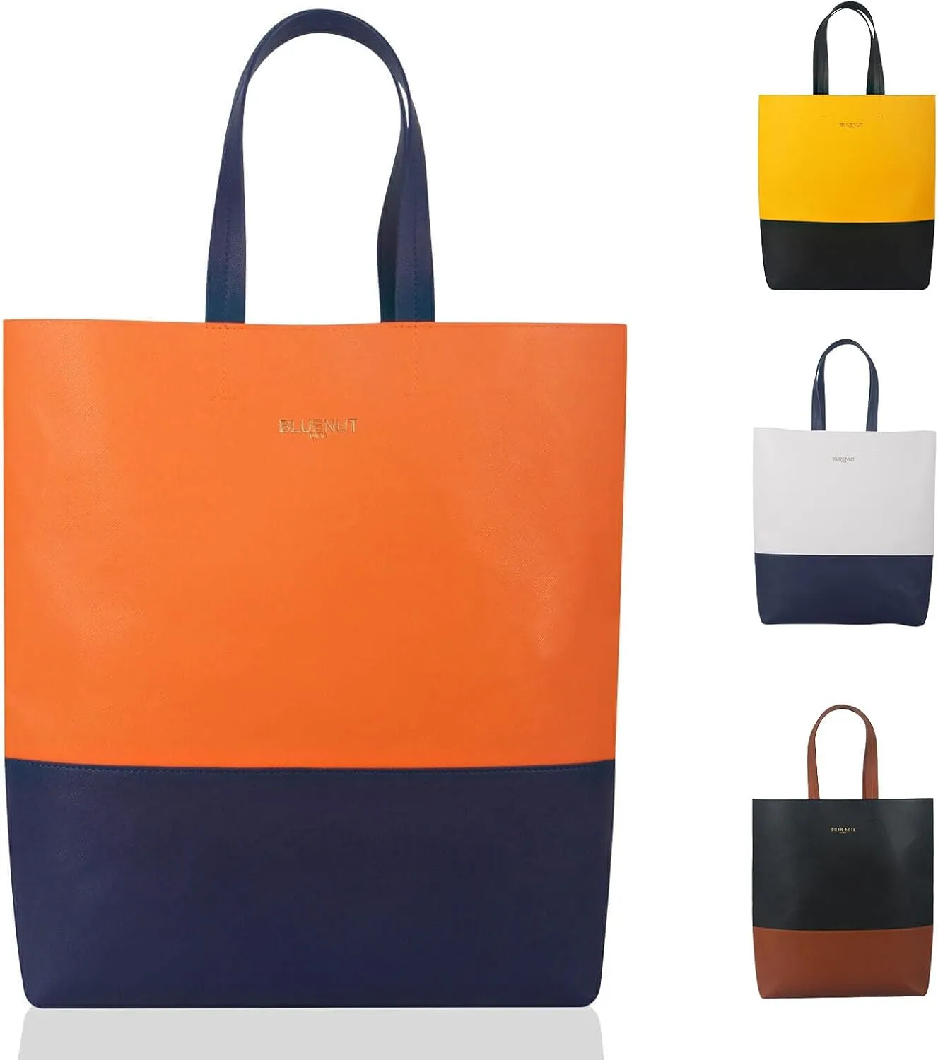 Bluenut Tote-Bag-for-Woman-Top-Handle-Satchel-Bag-2-Tone-Large-Tote-Bag-Purses-and-Handbag