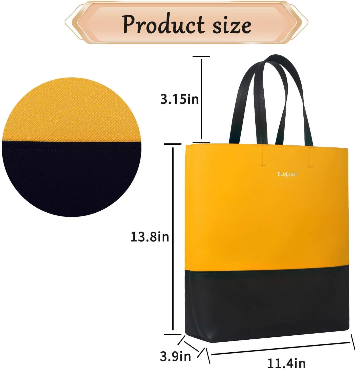 Bluenut Tote-Bag-for-Woman-Top-Handle-Satchel-Bag-2-Tone-Large-Tote-Bag-Purses-and-Handbag