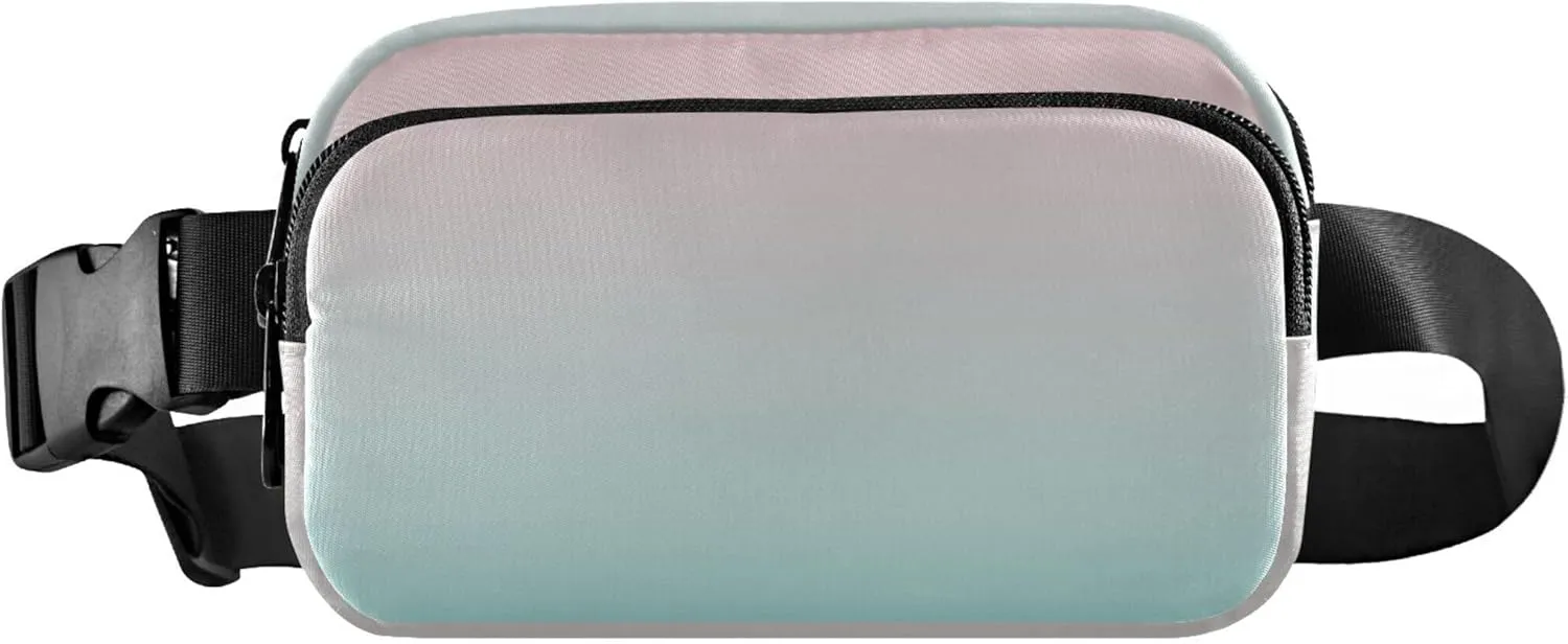 Blush Pink Green Blue Gradient Women Fanny Packs Belt Bag Hip Pack Waterproof Trendy Travel Waist Bag