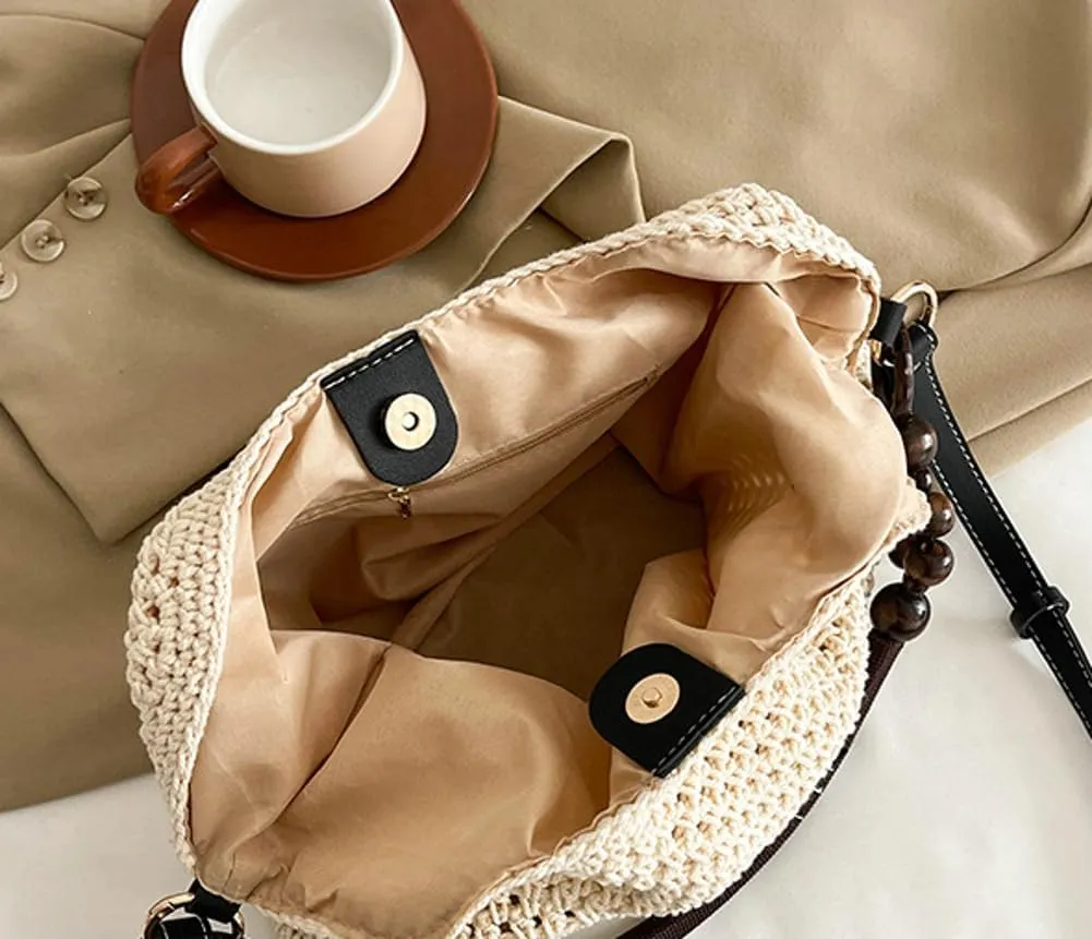 Bohemia Straw Beach Bag Women Macrame Shoulder Tote Bag Crossbody Purse Travel Beach Bag Summer Top-handle Hobo Bags 2025