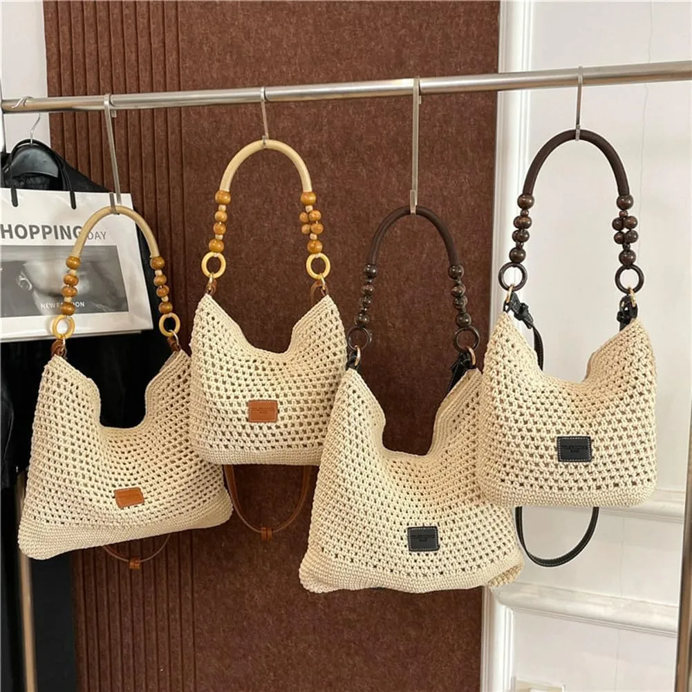 Bohemia Straw Beach Bag Women Macrame Shoulder Tote Bag Crossbody Purse Travel Beach Bag Summer Top-handle Hobo Bags 2025