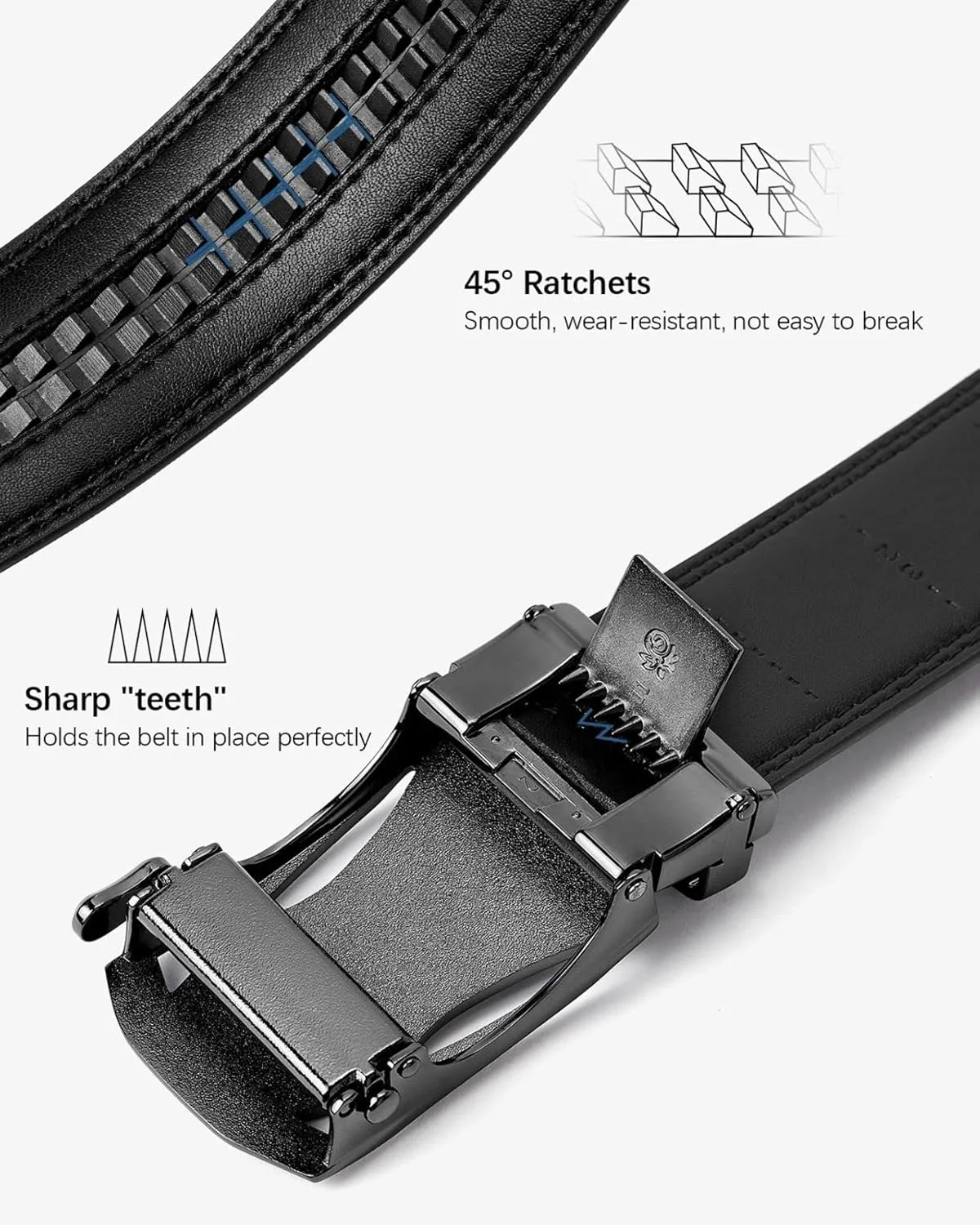 BOSTANTEN Mens Belt Leather Ratchet Belt For Men Dress and Casual with Adjustable Buckle, Trim to Fit