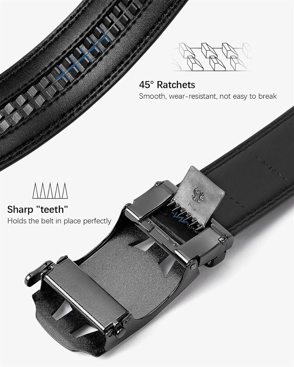 BOSTANTEN Mens Belt Leather Ratchet Belt For Men Dress and Casual with Adjustable Buckle, Trim to Fit