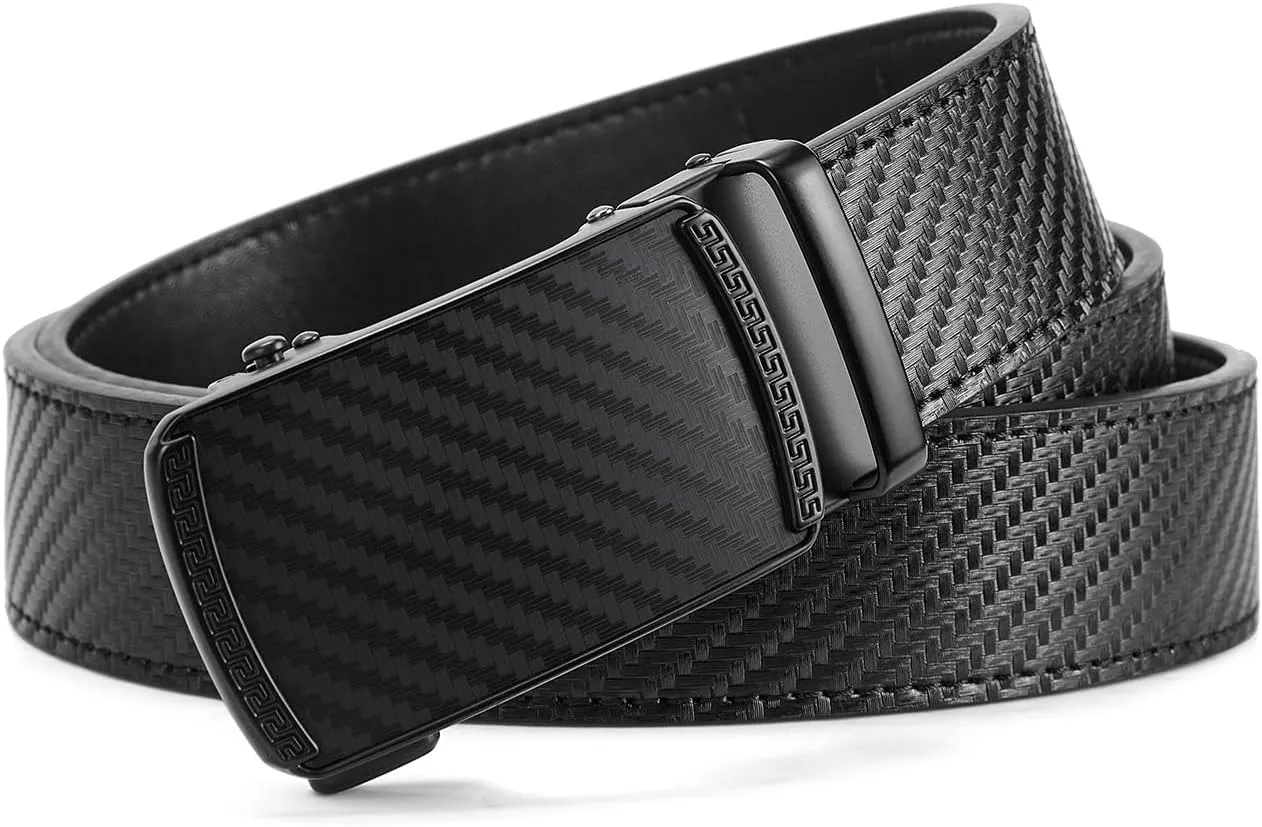 BOSTANTEN Mens Belt Leather Ratchet Belt For Men Dress and Casual with Adjustable Buckle, Trim to Fit