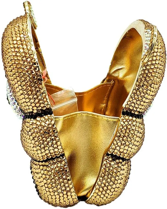Boutique De FGG Bear Evening Bags and clutches for Women Formal Crystal Clutch Purse Party Animal Rhinestone Handbags,Mini