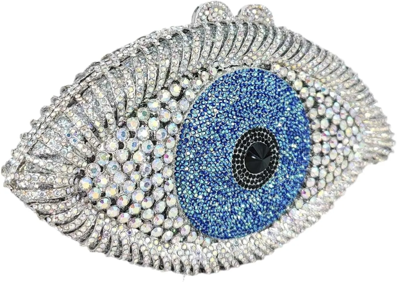 Boutique De FGG Evil Eye Clutch Purse for Women Glitter Evening Bags Crystal Clutch Party Dinner Rhinestone Handbag,Mini