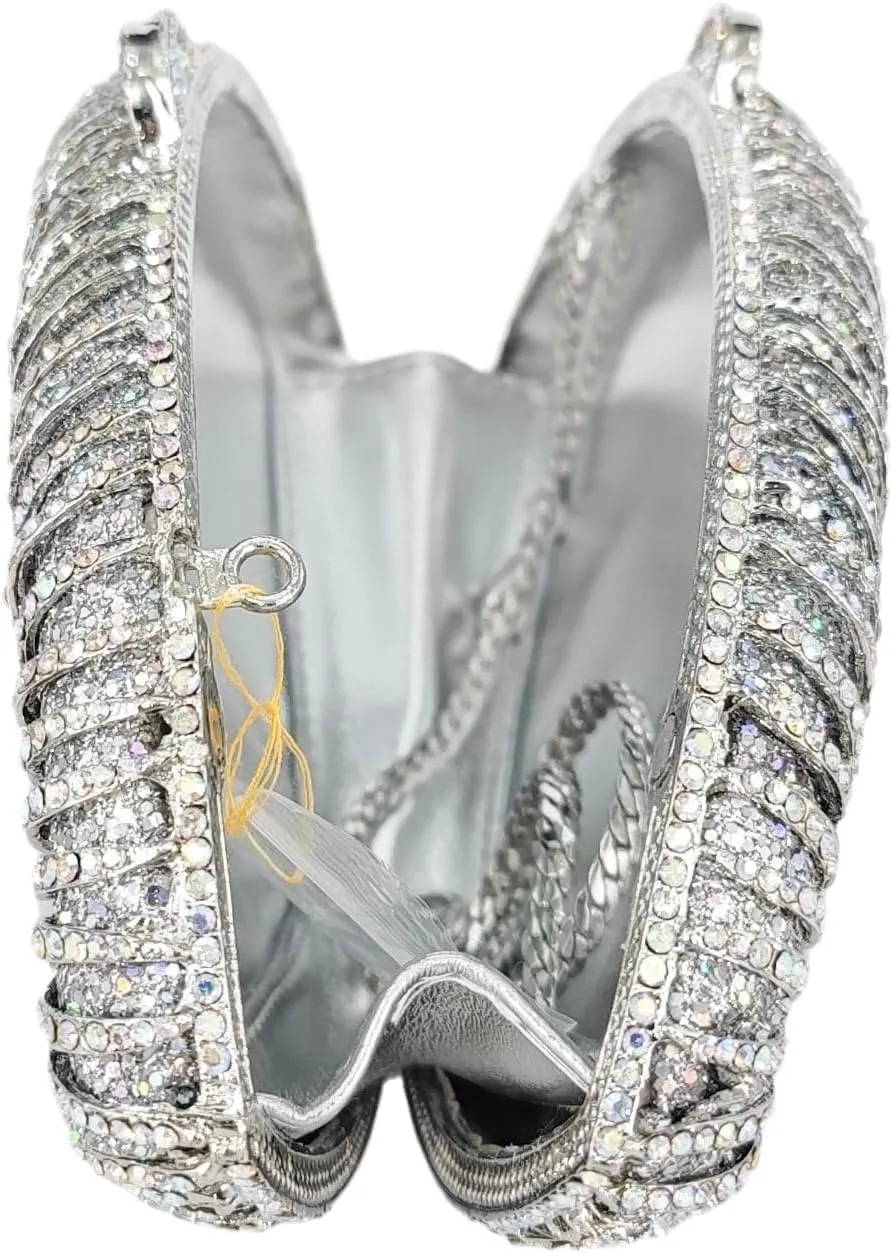 Boutique De FGG Evil Eye Clutch Purse for Women Glitter Evening Bags Crystal Clutch Party Dinner Rhinestone Handbag,Mini