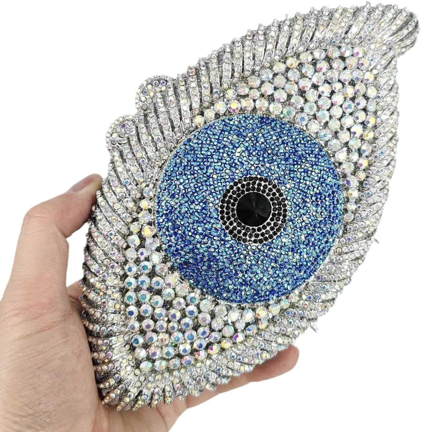 Boutique De FGG Evil Eye Clutch Purse for Women Glitter Evening Bags Crystal Clutch Party Dinner Rhinestone Handbag,Mini