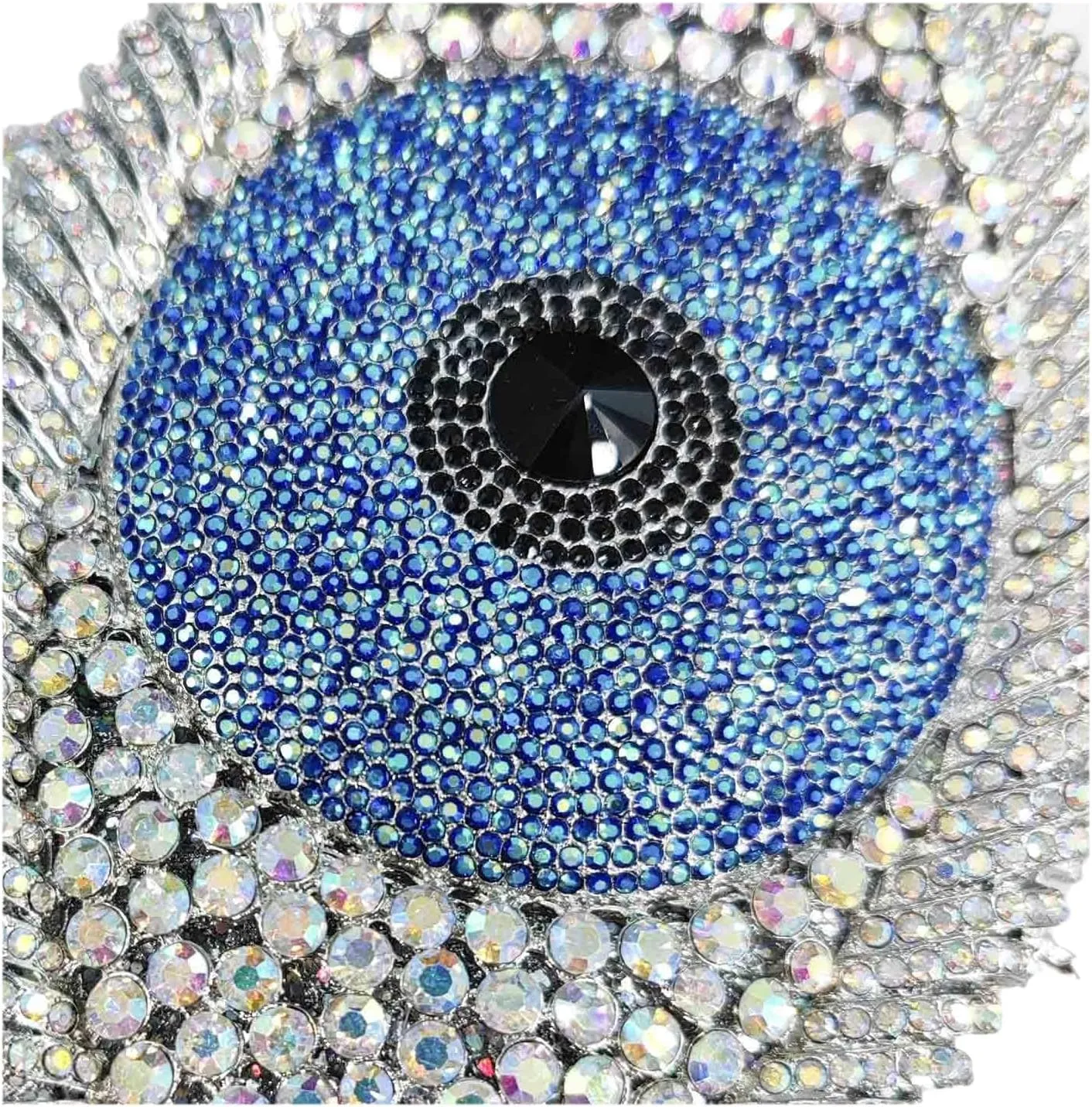 Boutique De FGG Evil Eye Clutch Purse for Women Glitter Evening Bags Crystal Clutch Party Dinner Rhinestone Handbag,Mini