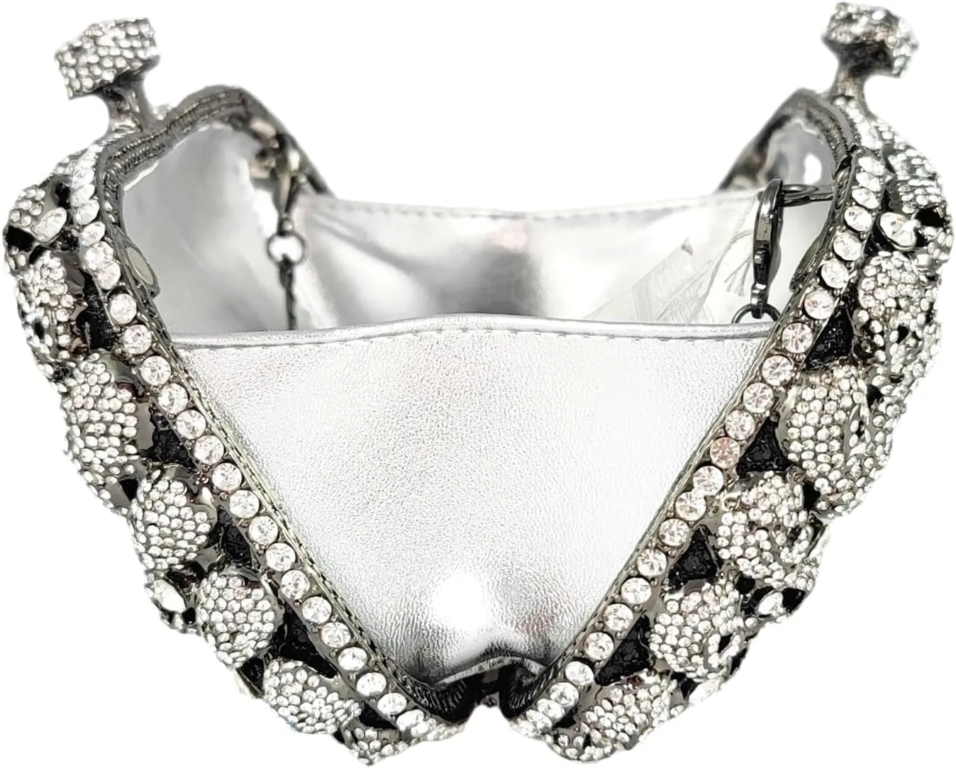 Boutique De FGG Skull Crystal Clutch Purse for Women Formal Rhinestone Clutch Evening Bag Halloween Minaudiere Handbag,Mini