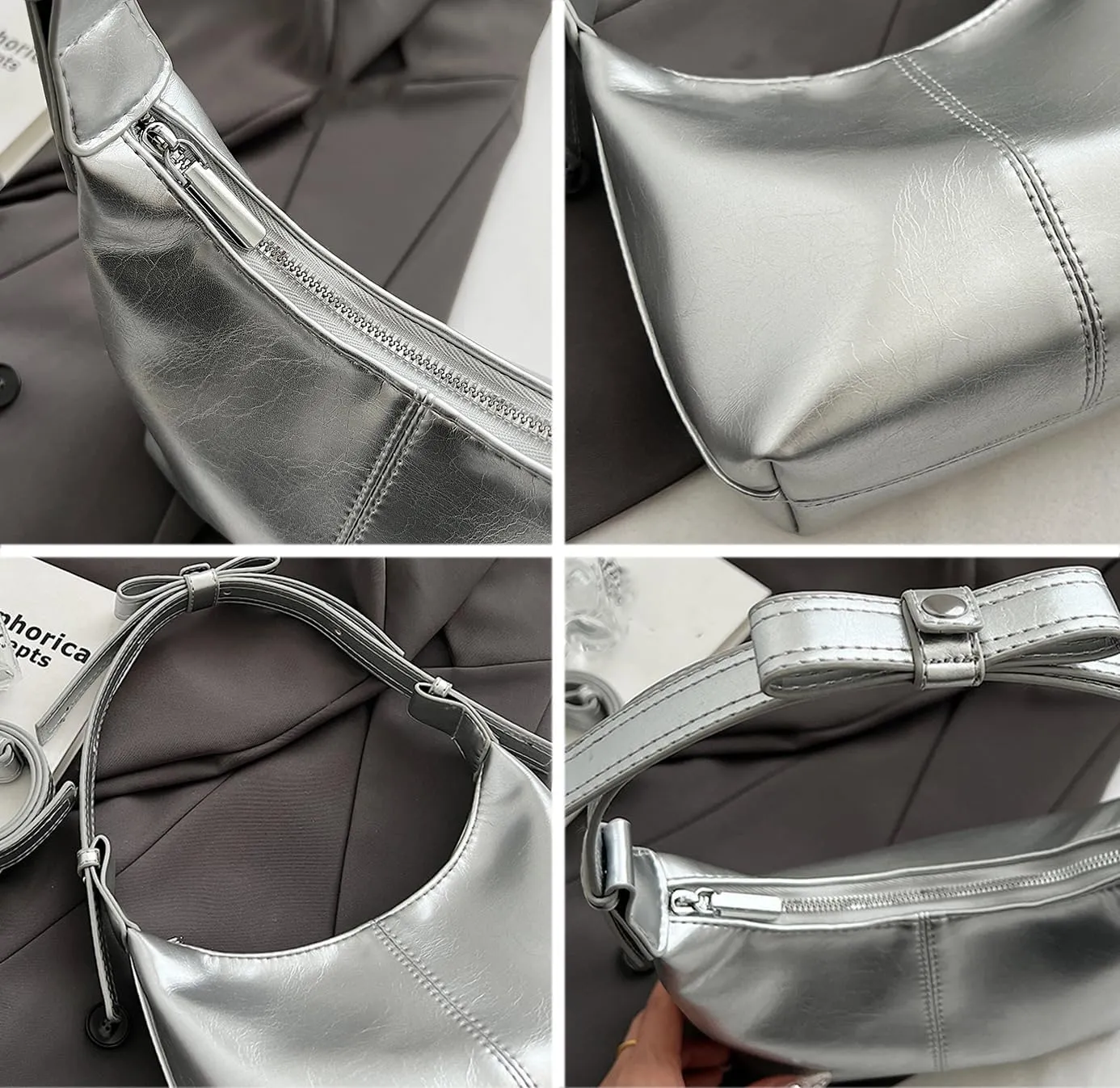 Bow Tie Hobo Bags for Women Bowknot Crossbody Bags for Women Classic Satchel Handbag Shoulder Bag Purse Casual 2024
