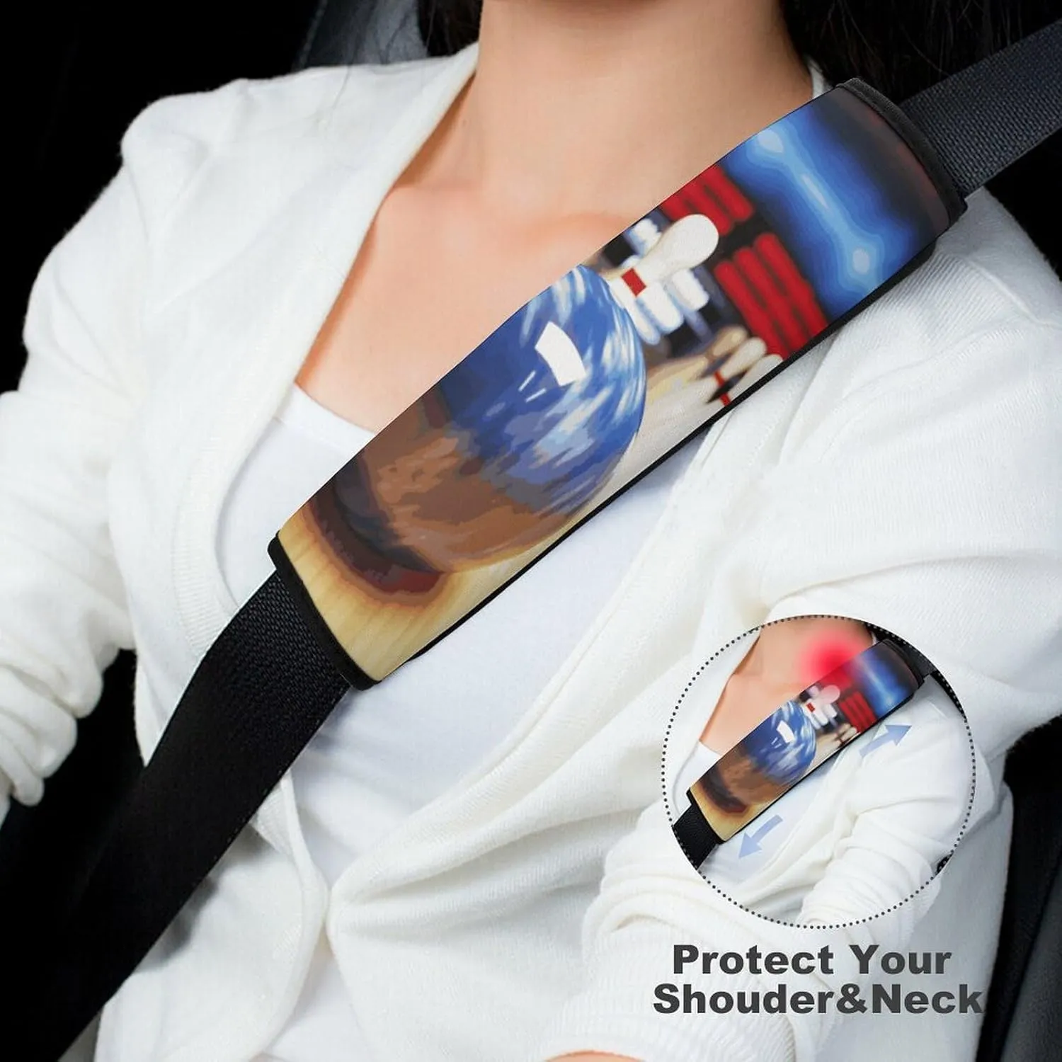 Bowling Auto Seat Belt Cover 1PCS Universal Car Seat Belt Shoulder Protector Pad, Protect Your Shoulders and Neck for Car Seat Belt, Shoulder Bag, Backpack