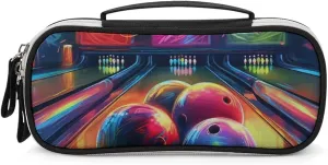 Bowling Balls Leather Makeup Bag Portable Small Cosmetic Organizer Waterproof Toiletry Bags Brushes Pencils And Travel Make Up Accessories