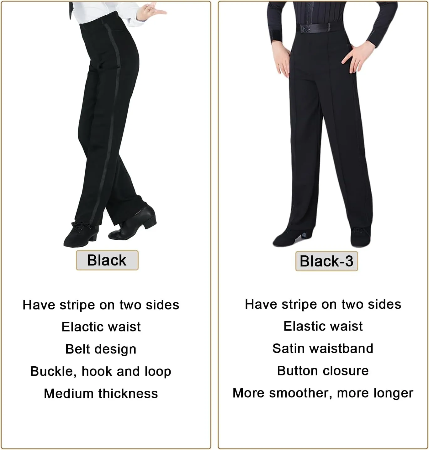 Boys Kids Latin Ballroom Dance Pants Elastic Waist Professional Jazz Modern Perfomance Trousers