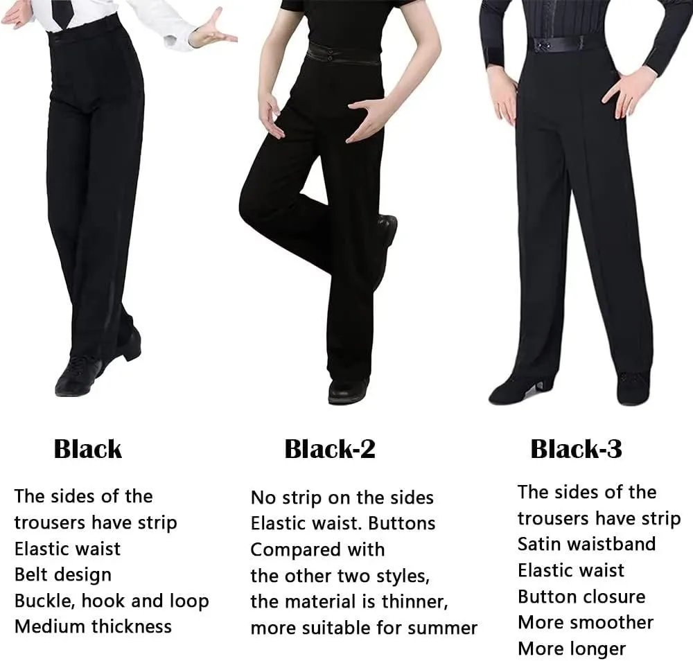 Boys Kids Latin Ballroom Dance Pants Elastic Waist Professional Jazz Modern Perfomance Trousers