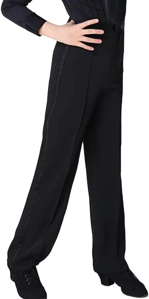 Boys Kids Latin Ballroom Dance Pants Elastic Waist Professional Jazz Modern Perfomance Trousers