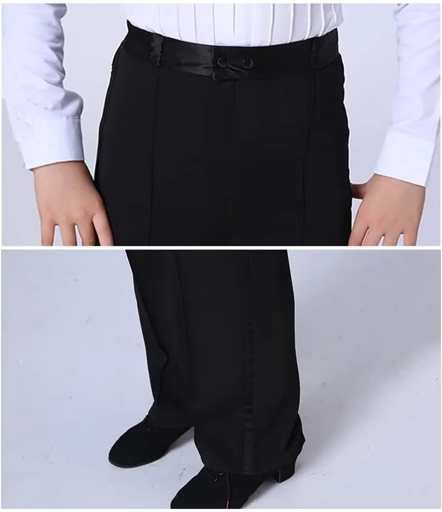 Boys Kids Latin Ballroom Dance Pants Elastic Waist Professional Jazz Modern Perfomance Trousers